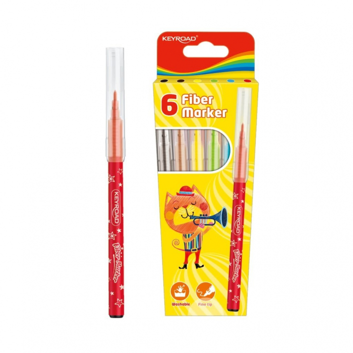 Set 6 Carioci Keyroad, Vârf Subțire 2mm
