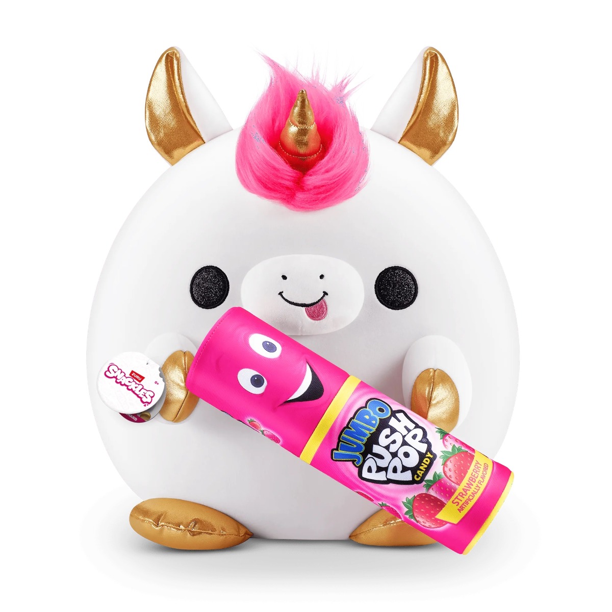 Snackles Unicorn Plus 35 cm cu Jumbo Push Pop
