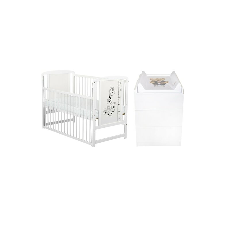 BabyNeeds Set Patut Timmi Girafa + Comodă Alb