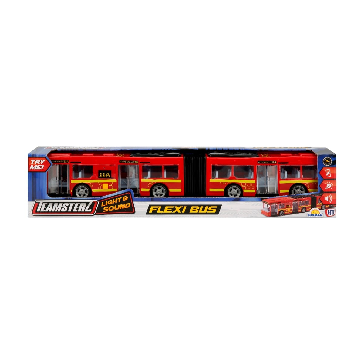 Autobuz Teamsterz Rosu 46 cm cu Lumini si Sunete