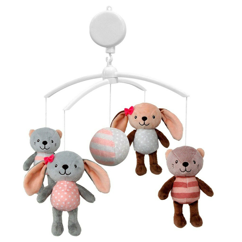 Carusel Baby Mix Rabbit & Friends | 5 Jucării