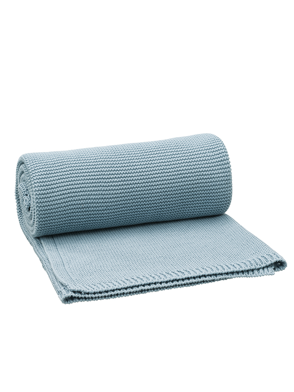 Pătură împletită Fresk bumbac organic Blue Fog