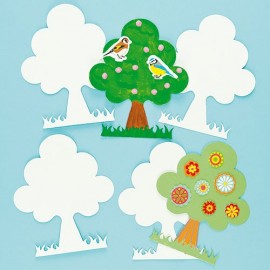 Copacei din carton de decorat Baker Ross, Set 10 buc - imagine 3