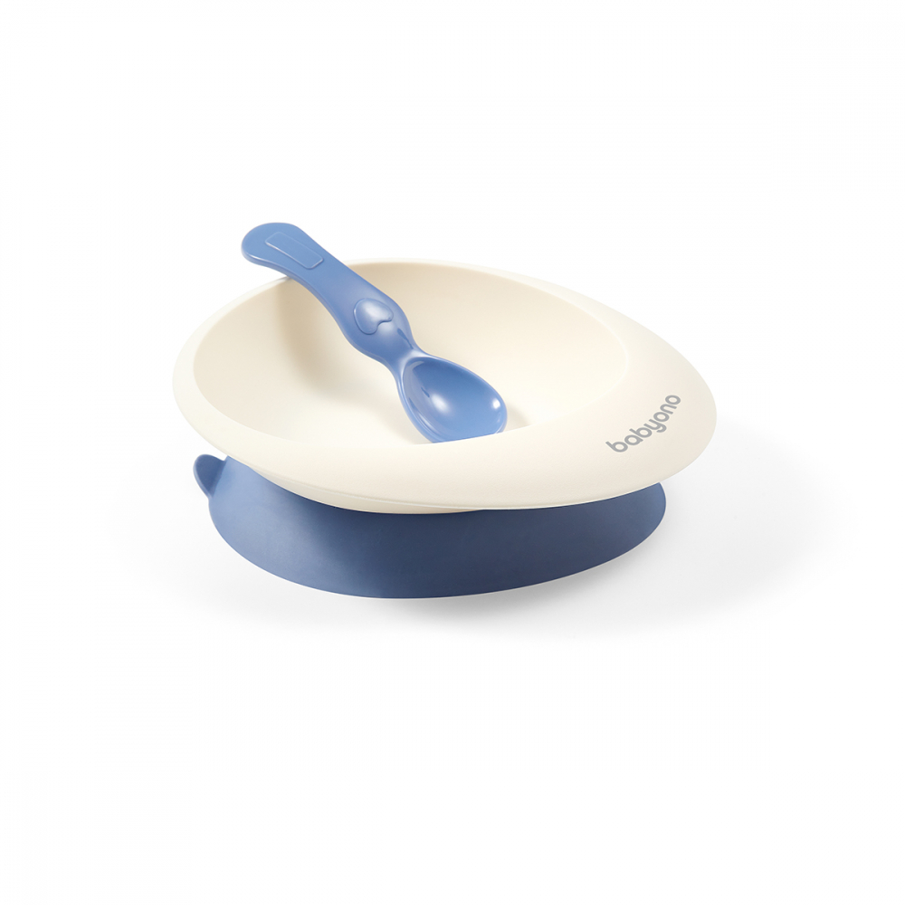 Set castron Babyono albastru - Hranire sigura - imagine 3