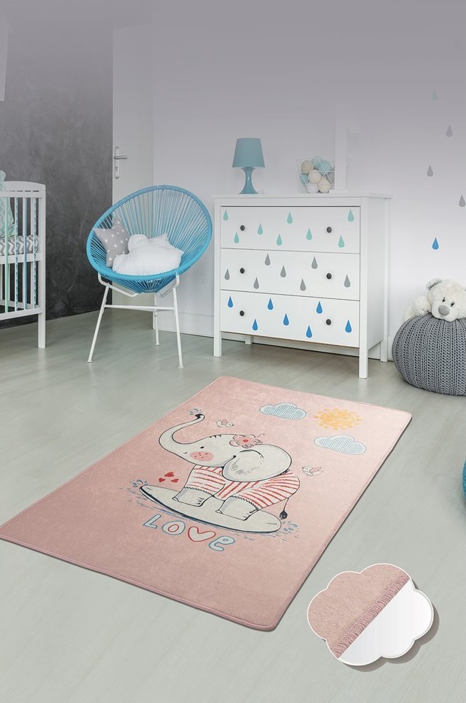 Covor Antiderapant Copii Chilai Lovely Pink 150x200 - imagine 4