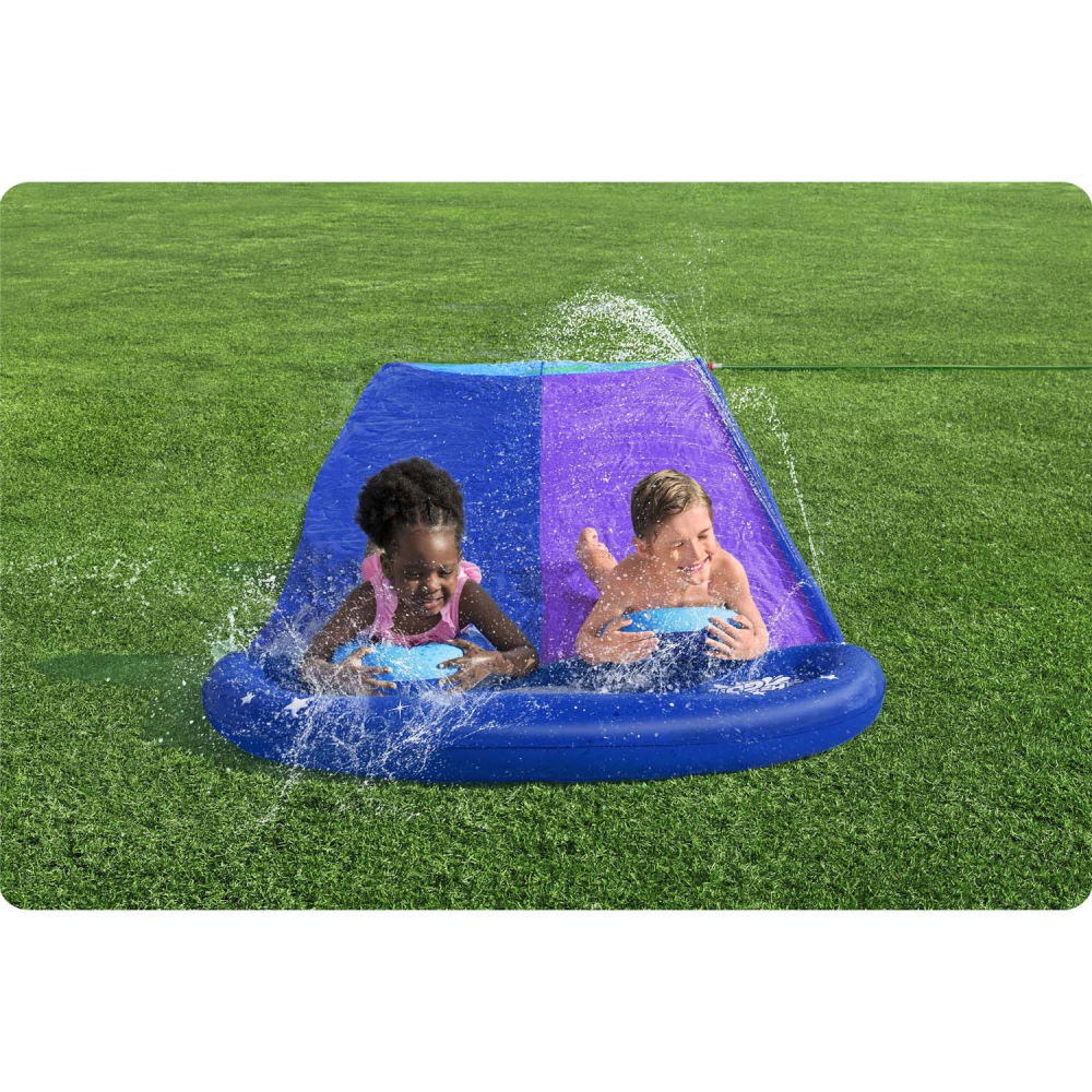 Tobogan Apa Bestway 2 Piste, 488 cm, Fun Aqua - imagine 11