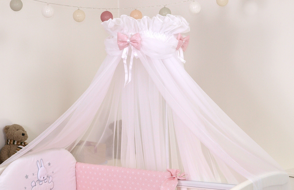 Baldachin Amy Sky Bunny Pink - protecție patut