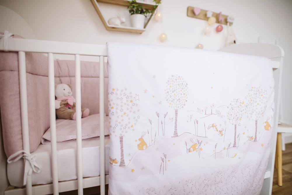 Lenjerie Patut Pink Bunny Bumbac 2 Piese Bubaba