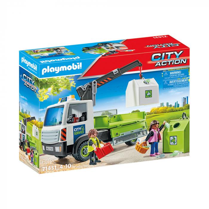 Camion Reciclare Playmobil cu Macara și Container