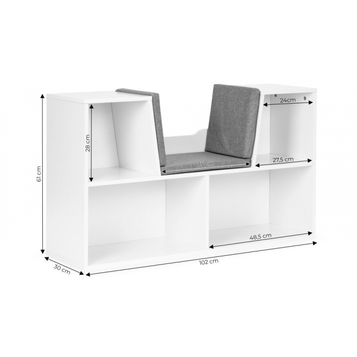 Ecotoys Mobilier Depozitare Cărți și Jucării cu Șezut - imagine 7