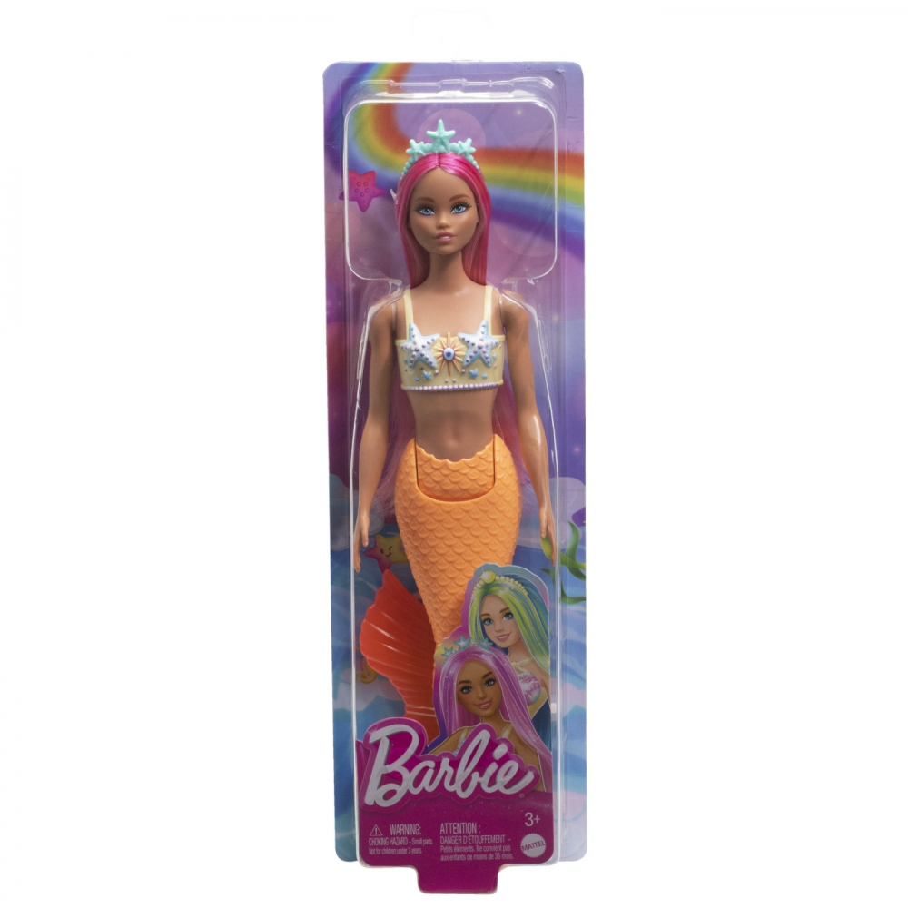 Barbie Dreamtropia Papusa Sirena cu Par Roz