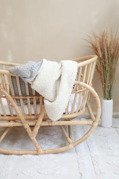 Paturica BabyLy Reversibilă Bumbac Waffle 100x70cm - imagine 2
