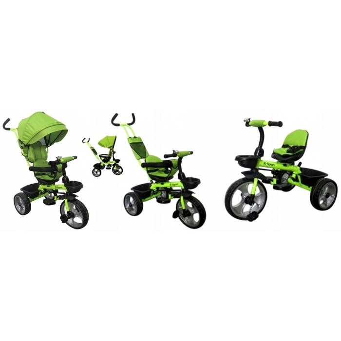 Tricicleta R-Sport T2 Verde 3 in 1, Reversibil - imagine 2