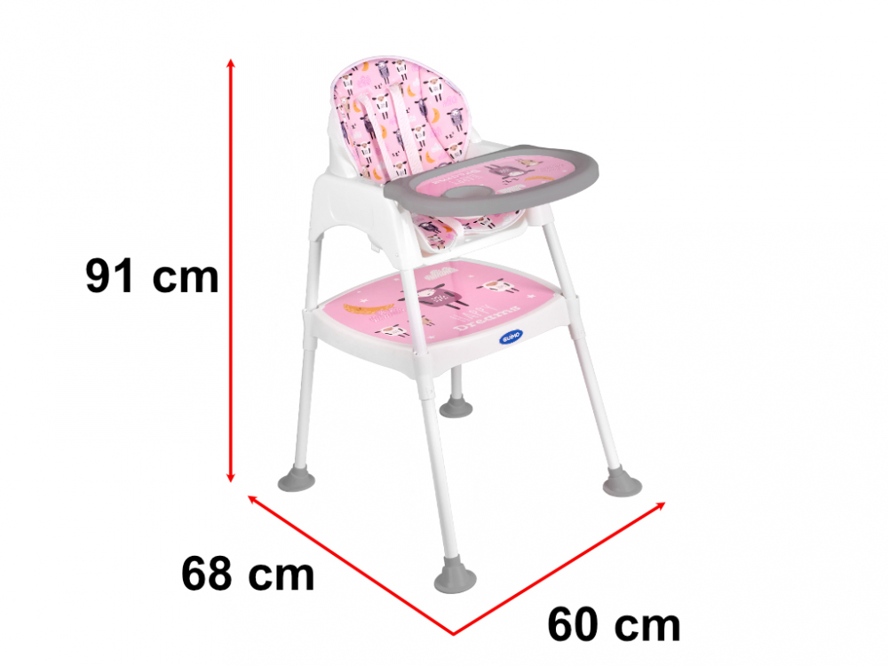 Scaun masa transformabil 3 in 1 Roz Ikonka - imagine 5