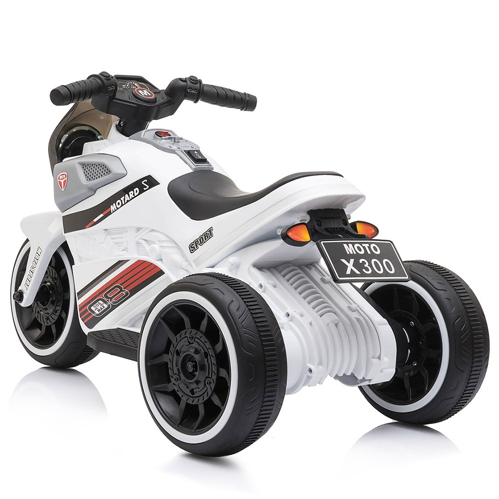 Motocicleta Chipolino Sport Max White, 6V