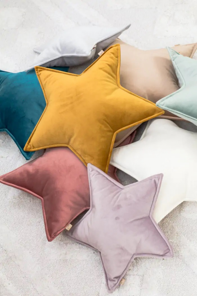 Perna Stea Velvet Babyly Crem | Decorativă și Moale - imagine 6