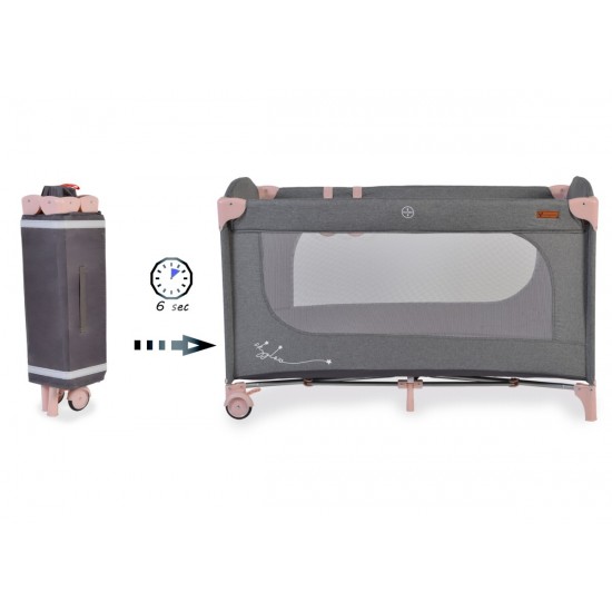 Patut pliabil Cangaroo SkyGlow Pink, 1 nivel - imagine 2