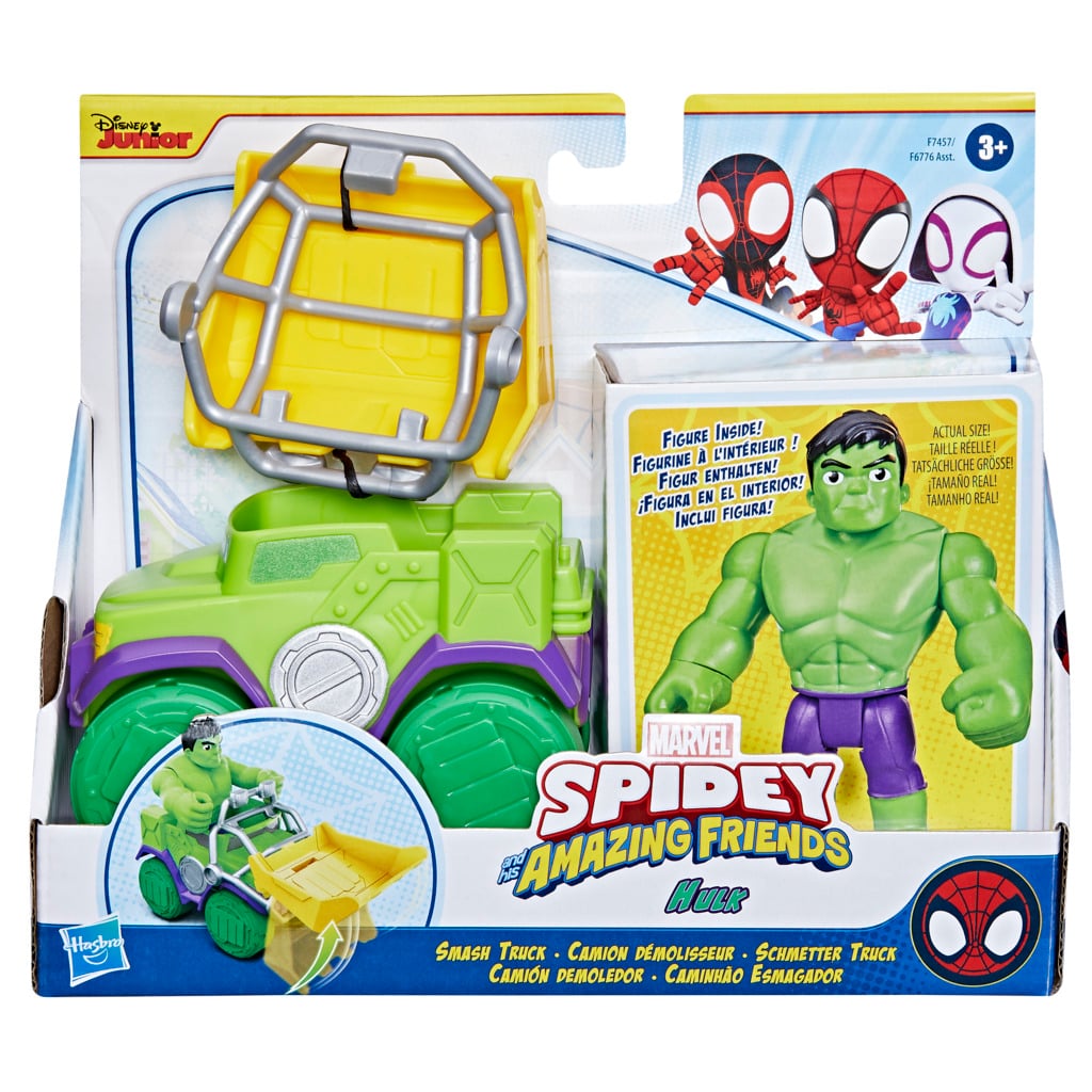 Figurina Hulk cu Vehicul - Spidey and His Amazing Friends
