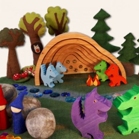 Set Pestera Dragonului Bauspiel | Jucării Lemn - imagine 2