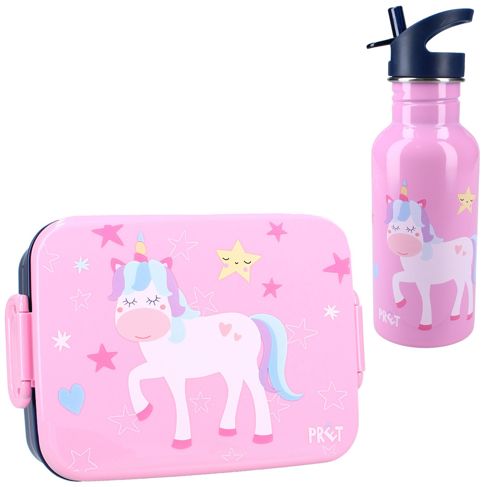 Set Cutie & Sticlă Inox Unicorn Pink - imagine 2