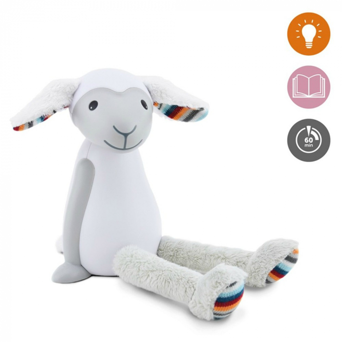 Lampa de Veghe Oita Zazu Kids Fin Gri, Luminozitate Ajustabilă