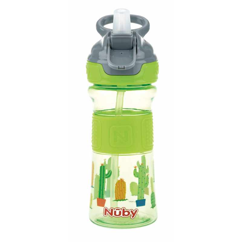 Cana Sport Nuby 360ml Verde cu Pai Pliabil - imagine 3