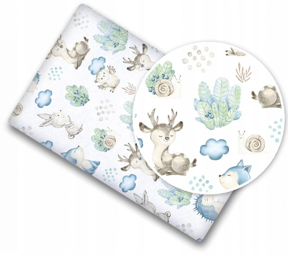 Cearceaf Babymam 160x80 cm Blue Forest Animals