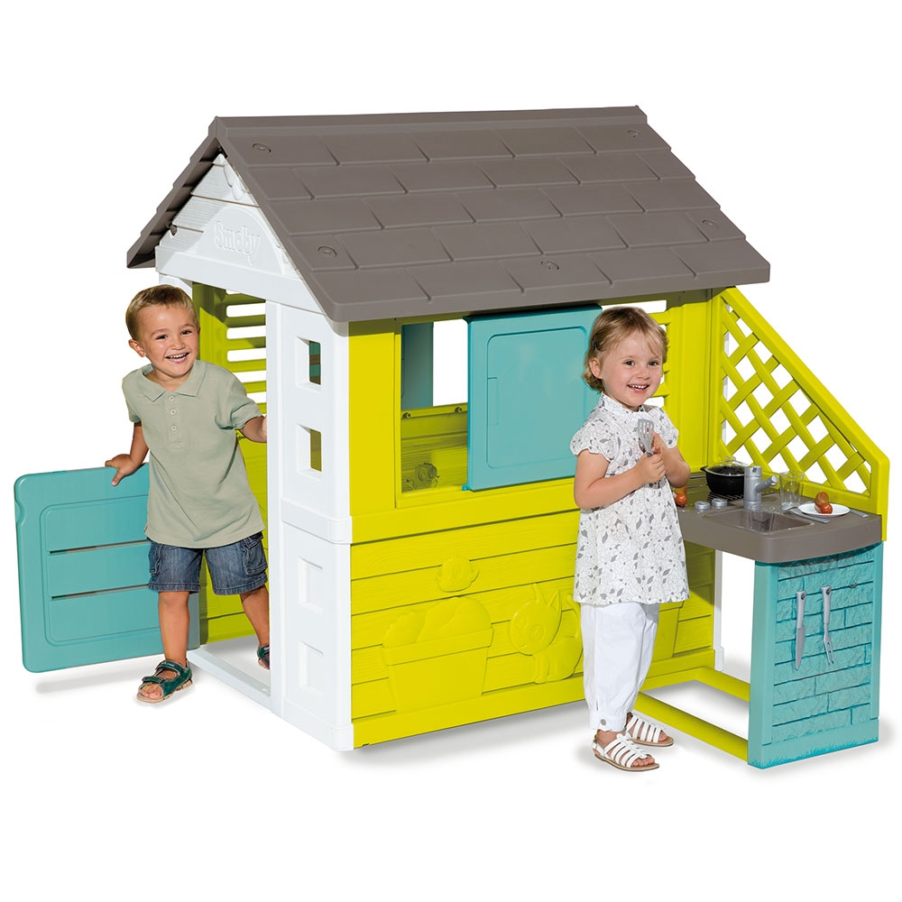 Căsuță Smoby Pretty cu Bucătărie Exterior - imagine 3