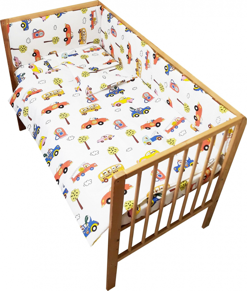 Lenjerie Patut 4 Piese Nichiduta School Bus 120x60 - imagine 2