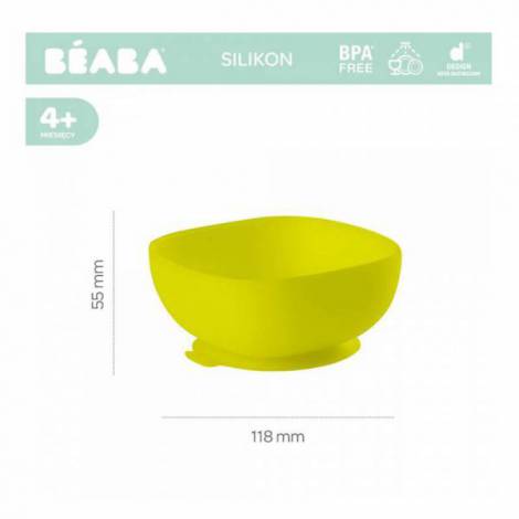 Beaba Bol Silicon cu Ventuza Verde Antialunecare