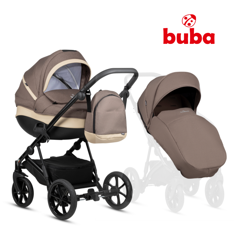 Carucior Buba Zaza2 2-in-1 Coffee Brown Premium - imagine 5