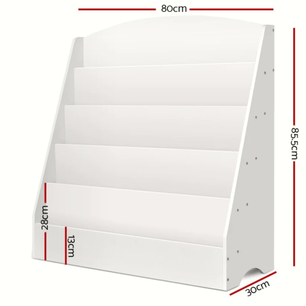 Organizator Cărți Ginger Home Alb, 80x30x80 cm - imagine 7