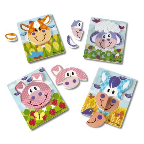 Set 4 Puzzle Animale Melissa & Doug Lemn - imagine 2