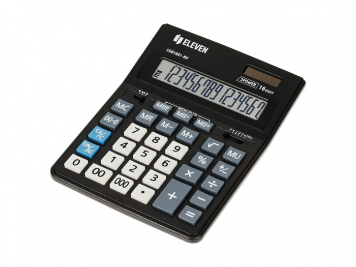 Calculator Eleven 16 digiti, ecran inclinat, alimentare duală