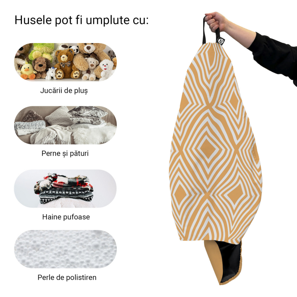 Husa Bean Bag Tip Para XL, Updeco, Portocaliu