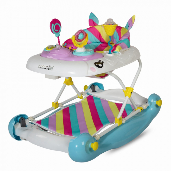 Premergator Coccolle Unicorn Bleu cu balansoar