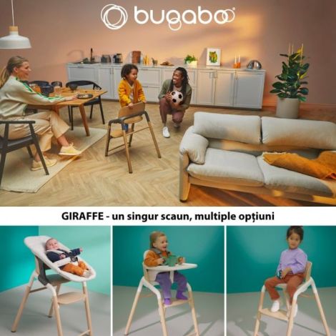 Scaun Bugaboo Giraffe Warm Wood Grey - Reglabil și Durabil - imagine 7