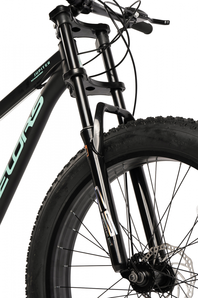 Velors Fat Bike MTB Full Suspension Negru-Turcoaz - imagine 3