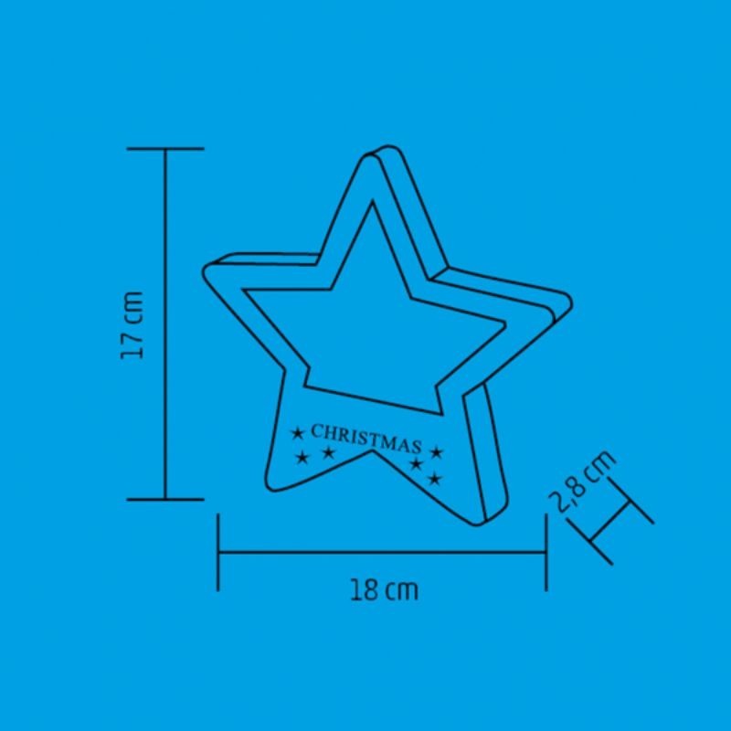 Stea LED Lemn Home | Decor Temporizator 17cm - imagine 2