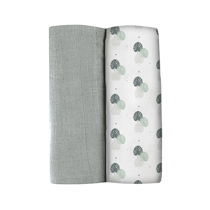 Set 2 Scutece Museline Beaba, 120x120 cm, Bumbac Organic - imagine 2