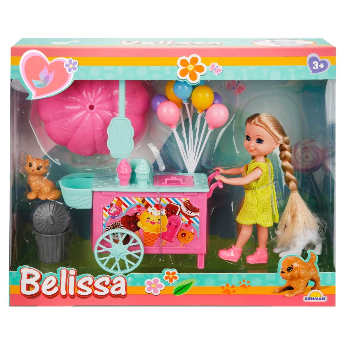 Set Belissa Papusa cu Carucior Inghetata