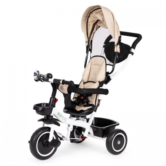Tricicleta Ecotoys Bej | Siguranță și Confort - imagine 3