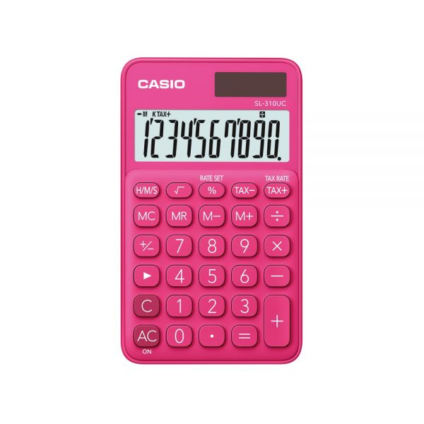 Calculator Portabil Casio SL-310UC, 10 Cifre, Roșu