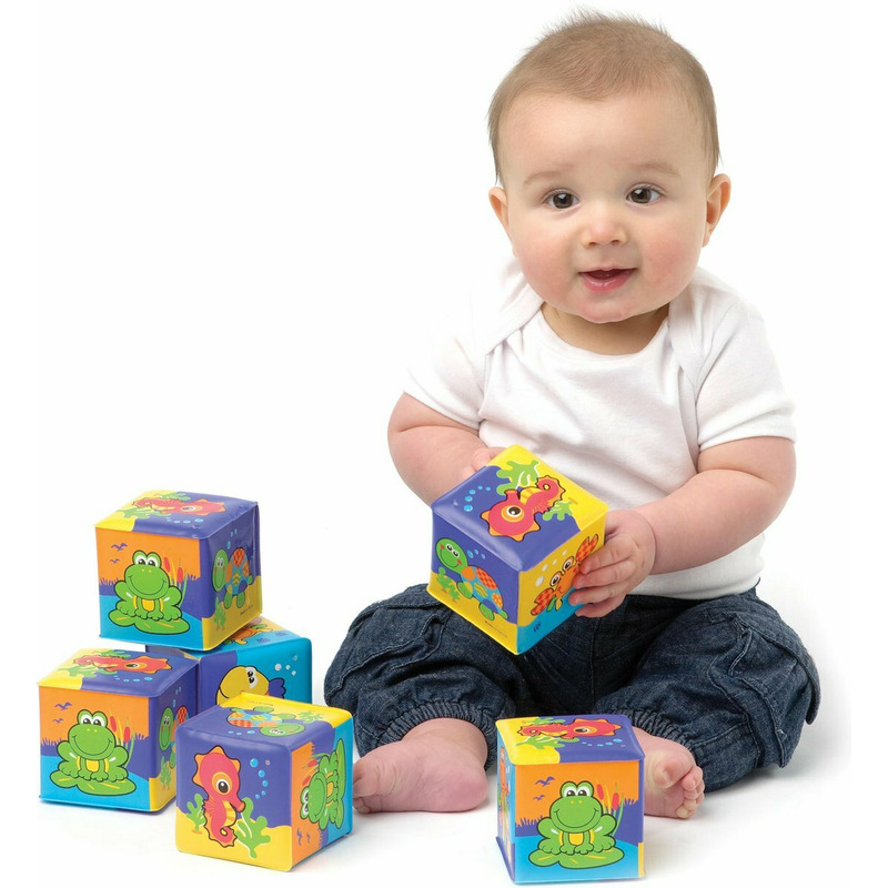 Set 6 Cuburi Moi Playgro Baie Animalute Marine - imagine 2