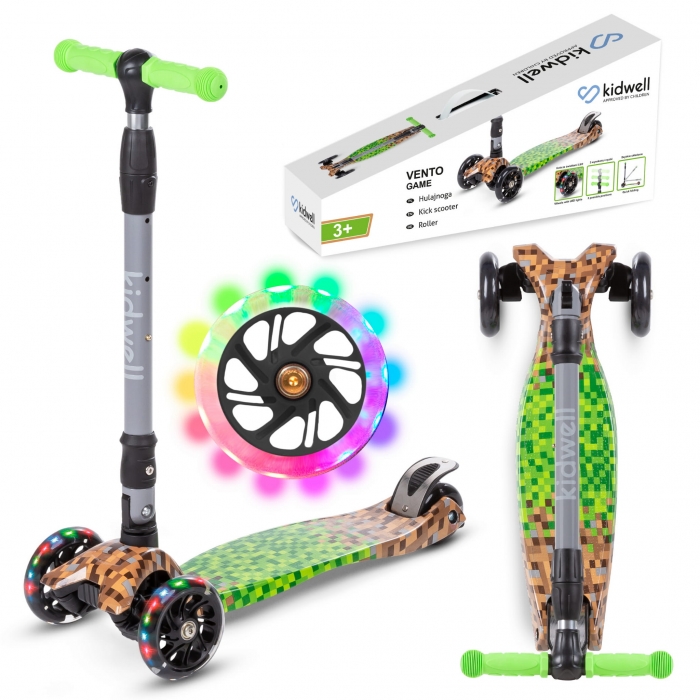 Trotineta Kidwell Vento Game Pliabila, LED, 3 Ani+