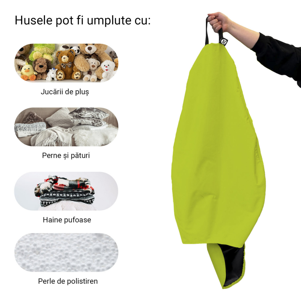 Husă Puf Bean Bag Para XL Green Updeco - imagine 5