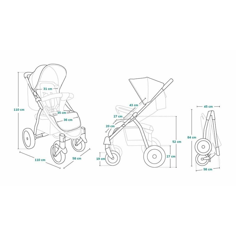 Carucior Lionelo Annet Plus Gri 0-22 kg Sport - imagine 2