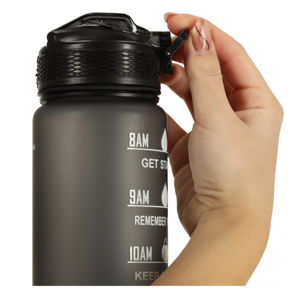 Sticlă Apă Sport Ikonka 1L, Gradată, Black - imagine 6