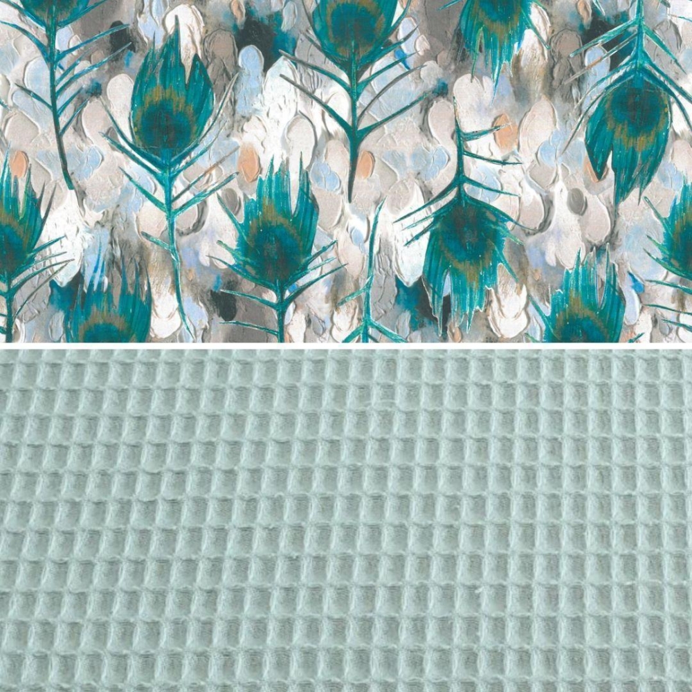 Perna Womar Zaffiro Bumbac Waffle, Peacock - imagine 2