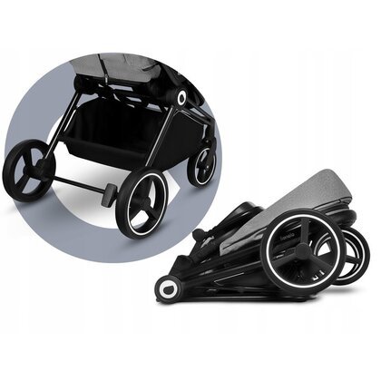 Carucior Lionelo Mika 2 in 1 Gri Aluminiu Ușor - imagine 2